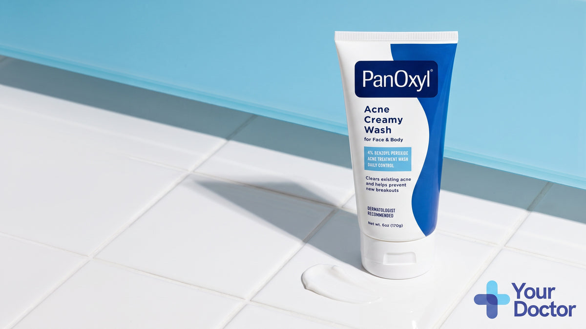 PanOxyl Acne Creamy Wash, YourDoctor plate