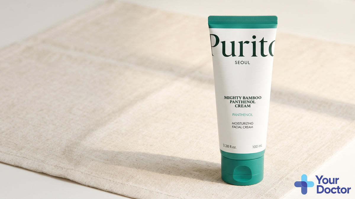 Purito Mighty Bamboo Panthenol Cream, YourDoctor plate