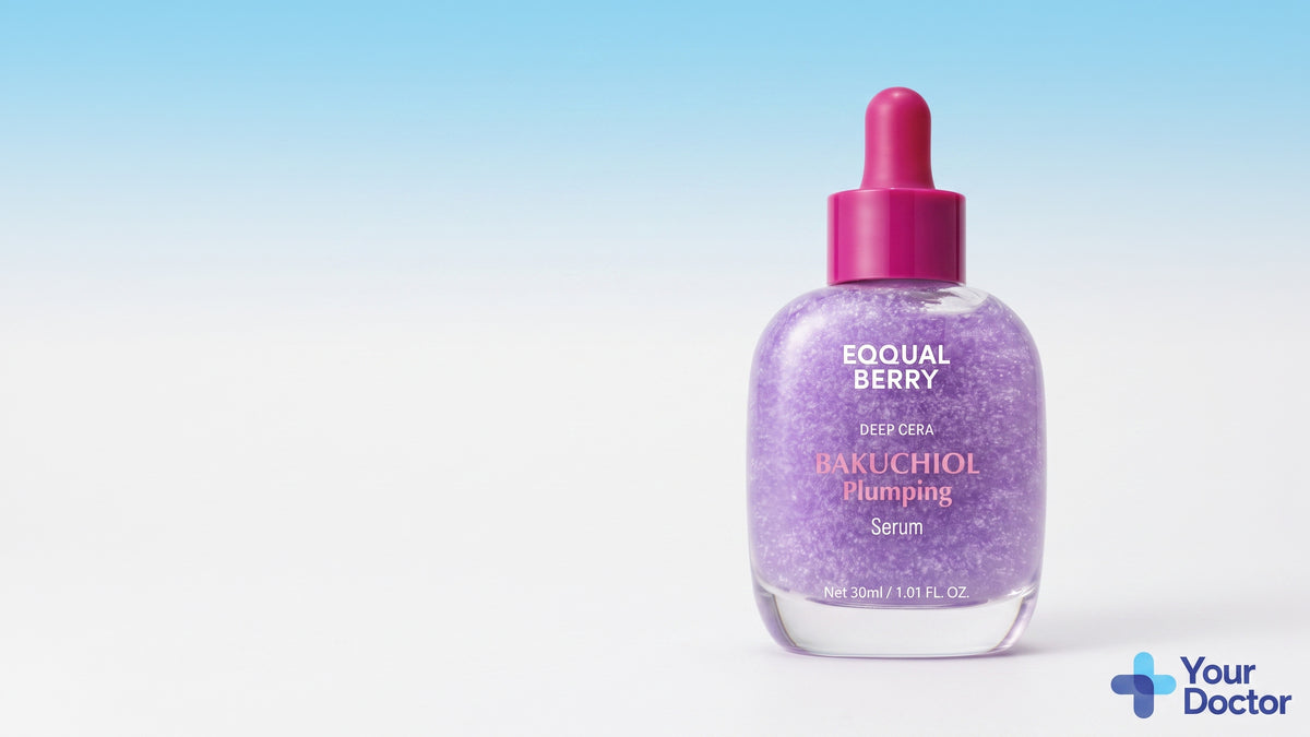 EQQUALBERRY Bakuchiol Plumping Serum, YourDoctor plate